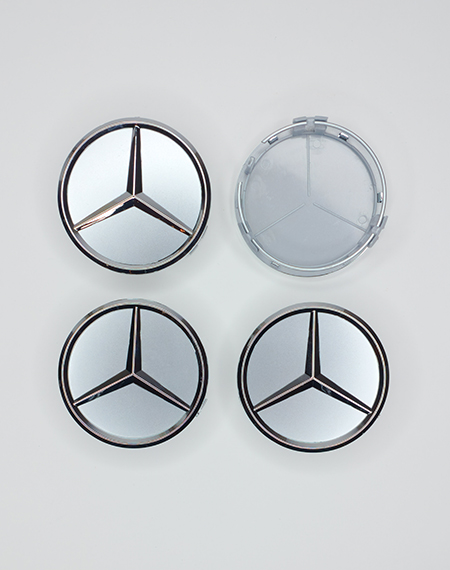 картинка Заглушки на литые диски. Mercedes. Белые. 75мм